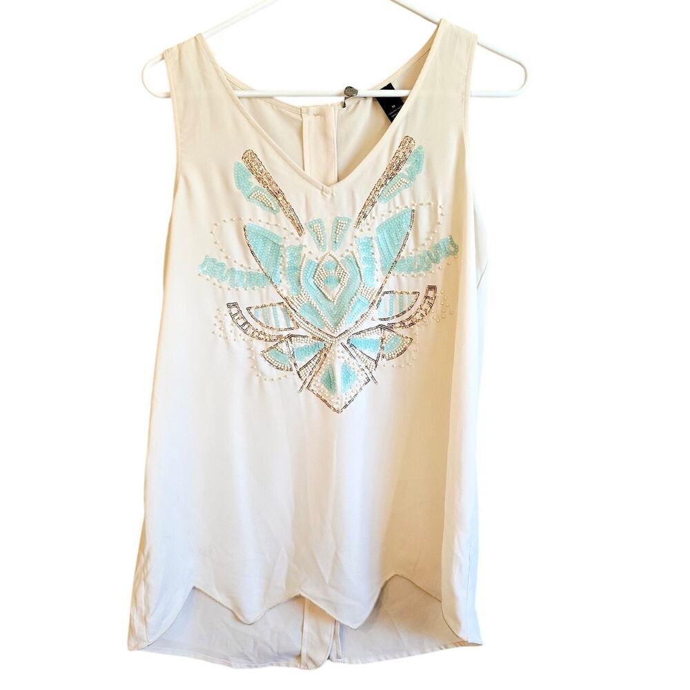 BKE beaded satin tank size medium